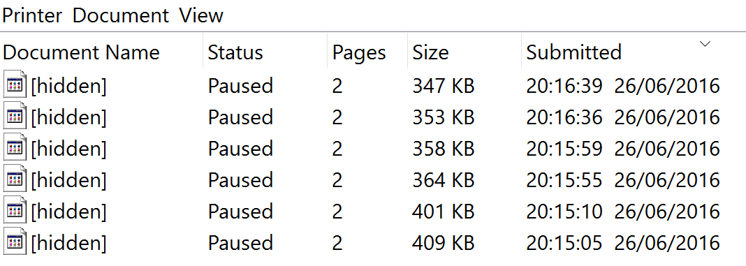Hiding document names