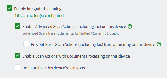 Advanced Scan Actions